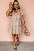 Floral Knotted Straps Tiered Babydoll Dress